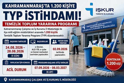 
Kahramanmaraş Çalışma ve İş Kurumu İl Müdürlüğü ile ilçe milli