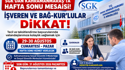 
Kahramanmaraş Sosyal Güvenlik İl Müdürlüğü ve Sosyal Güvenlik Merkezleri, tecil