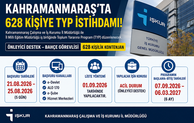 Kahramanmaraş Çalışma ve İş Kurumu İl Müdürlüğü ile Kahramanmaraş İl
