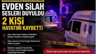 Kahramanmaraş’ın Afşin ilçesinde bir evden silah sesleri duyulması üzerine bölgeye