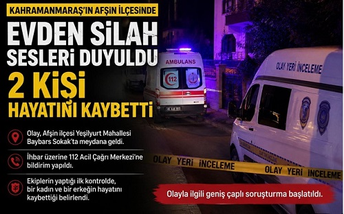 Kahramanmaraş’ın Afşin ilçesinde bir evden silah sesleri duyulması üzerine bölgeye