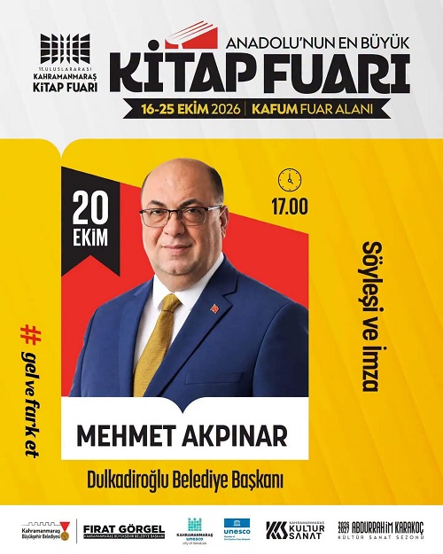 Dulkadiroğlu Belediye Başkanı Mehmet Akpınar, 11. Uluslararası Kahramanmaraş Kitap Fuarı