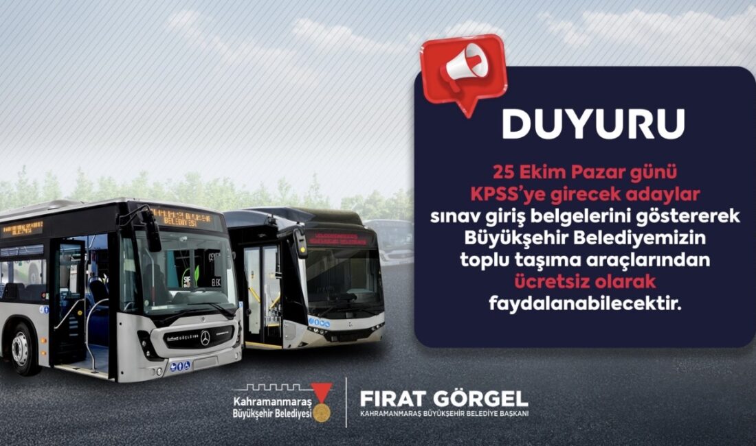 Büyükşehir Belediyesi, 25 Ekim Pazar günü gerçekleştirilecek önlisans KPSS’ye girecek
