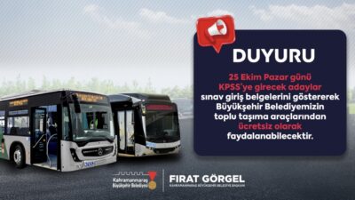 Büyükşehir Belediyesi, 25 Ekim Pazar günü gerçekleştirilecek önlisans KPSS’ye girecek